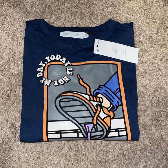 Zara Kids Today Is Not My Day Shirt (size 6) - Picture 3 of 3